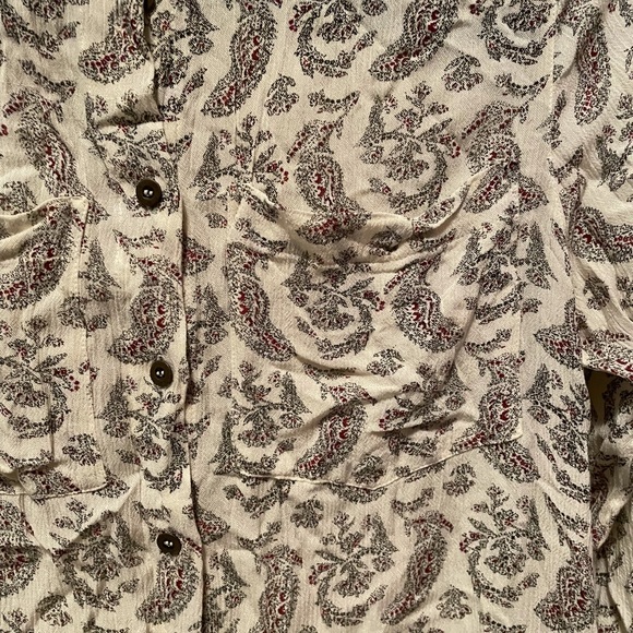 NWOT 🇬🇧ASOS Cream colour button down shirt/full sleeve dress w/ 2chest pockets - Picture 3 of 3